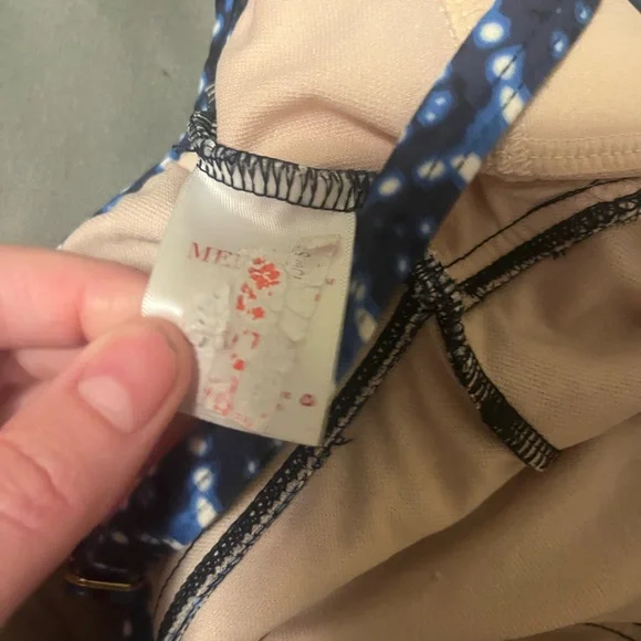 NWOT Merona Blue Patterned One-Piece Swimsuit - Picture 8 of 8